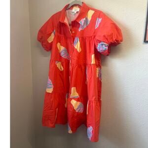 NWOT Ice Cream Shirt Dress Poplin California Peach Love Summer 100% cotton Small